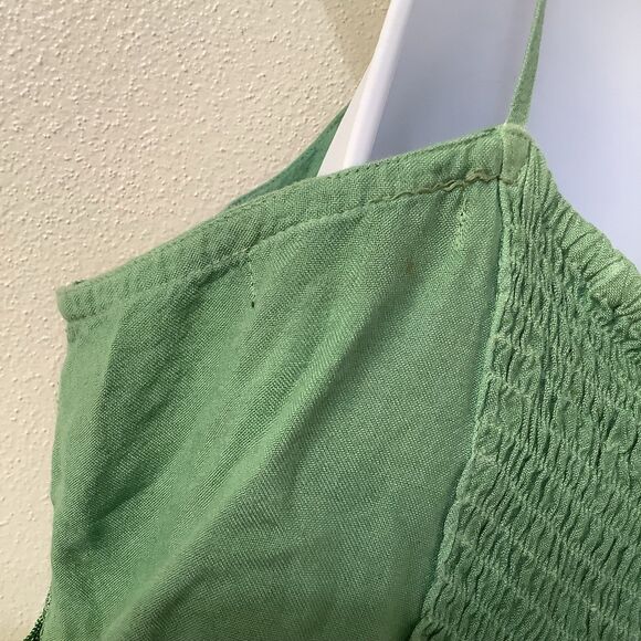 L' Pogee Green Cottagecore Boho Dainty Fringe Fairy Grunge Artsy Slip Dress S - Picture 10 of 12
